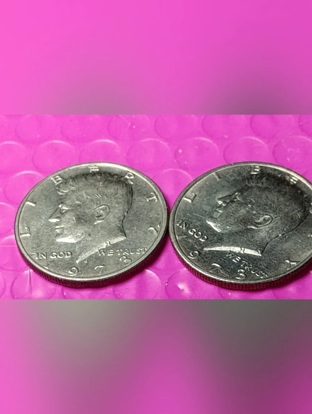 2 1973 P&DKennedy HALF DOLLAR CIRCULATED CLAD